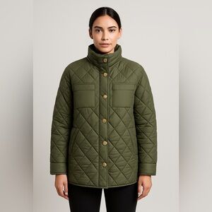 Badgley Mischka Diamond Quilted Button-Front Jacket– Size Small